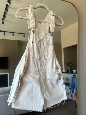 Old Navy Cream Denim Short Overalls